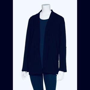 🎄 Navy Roll-Up Sleeve Open Cardigan
